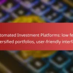 Automated Investment Platforms: low fees, diversified portfolios, user-friendly interface