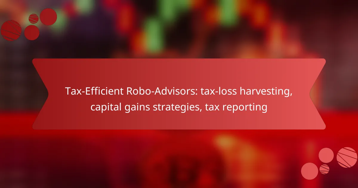 Tax-Efficient Robo-Advisors: tax-loss harvesting, capital gains strategies, tax reporting