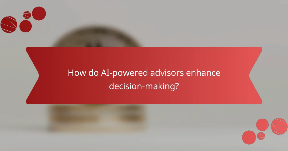 How do AI-powered advisors enhance decision-making?