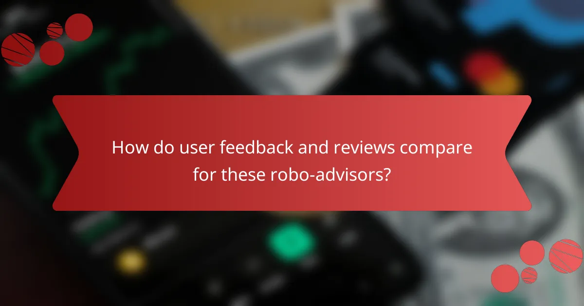 How do user feedback and reviews compare for these robo-advisors?