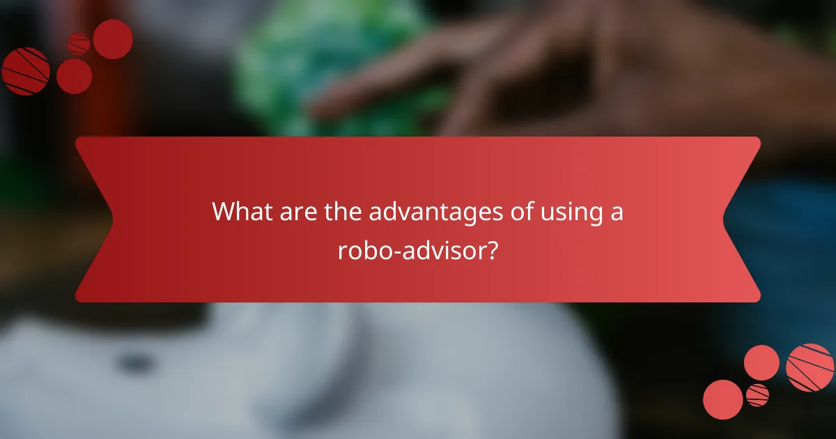 What are the advantages of using a robo-advisor?